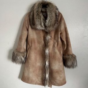 Tasha Polizzi Faux Fur Coat Medium Tan